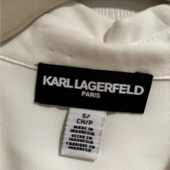 NWT Karl Lagerfeld White Parisian Graphic Shirt - Picture 8 of 13